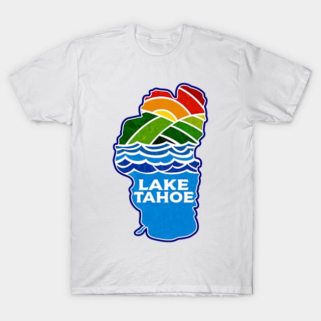 Lake Tahoe California Nevada Skiing Mountains Ski Boating Hiking T-Shirt by TravelTime